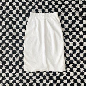 Vintage white leather pencil skirt XS